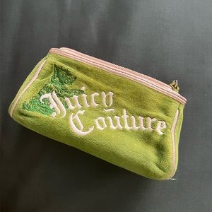 Vintage Juicy Couture Makeup Bag Green Pink Velour